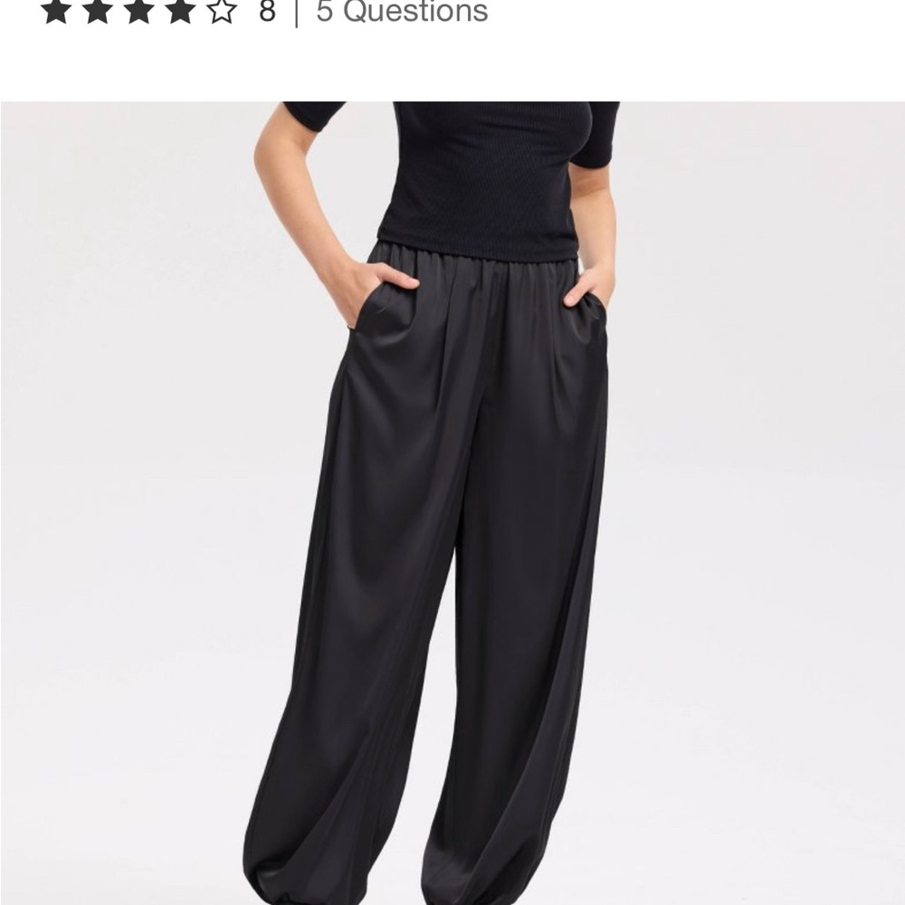 a new day Black satin balloon Pants
